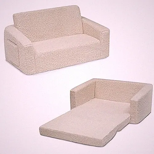 Delta Children Cozee Flip-Out Sherpa 2-in-1 Convertible Sofa to Lounger