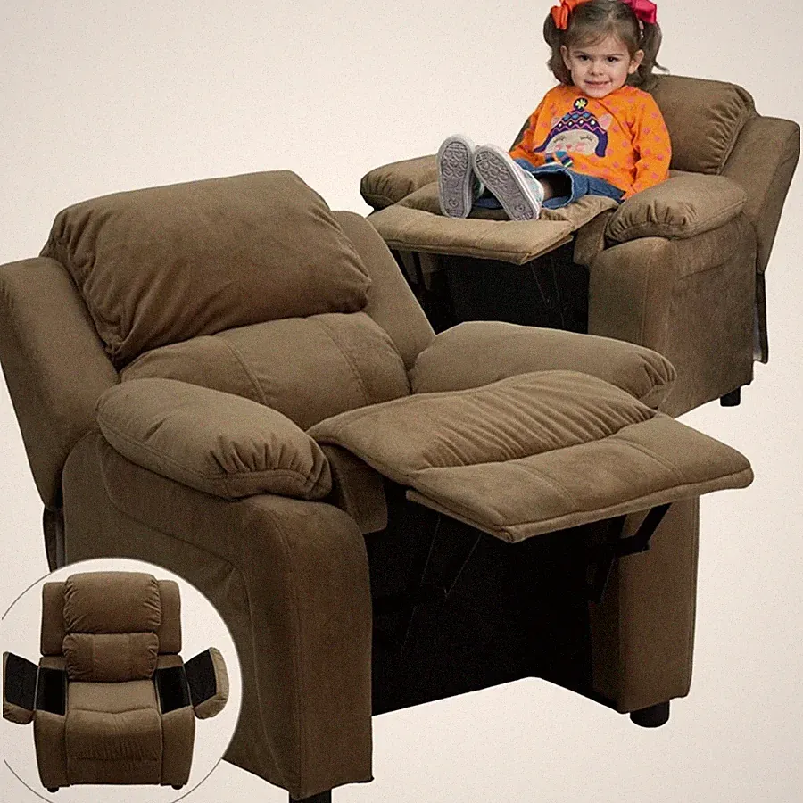 Flash Furniture Brown Kids Recliner, Brown - BT-7985-KID-MIC-BRN-GG
