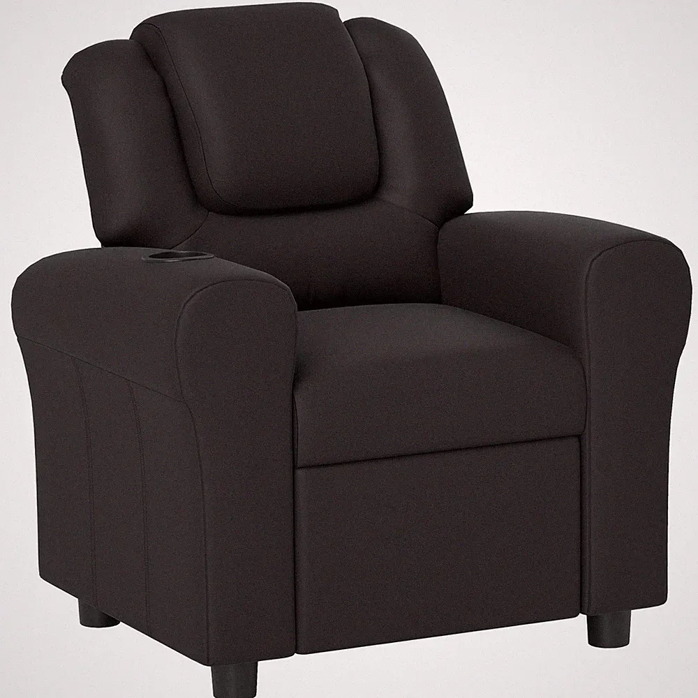 Kids Recliner Chair, PU Leather with Adjustable Backrest, Footrest, Padded Headr