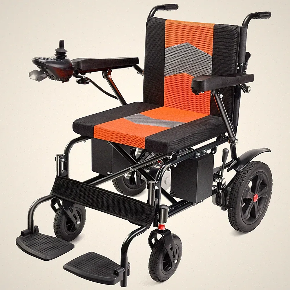 Lightweight Foldable Electric Wheelchair with Extended and Widened Armrests