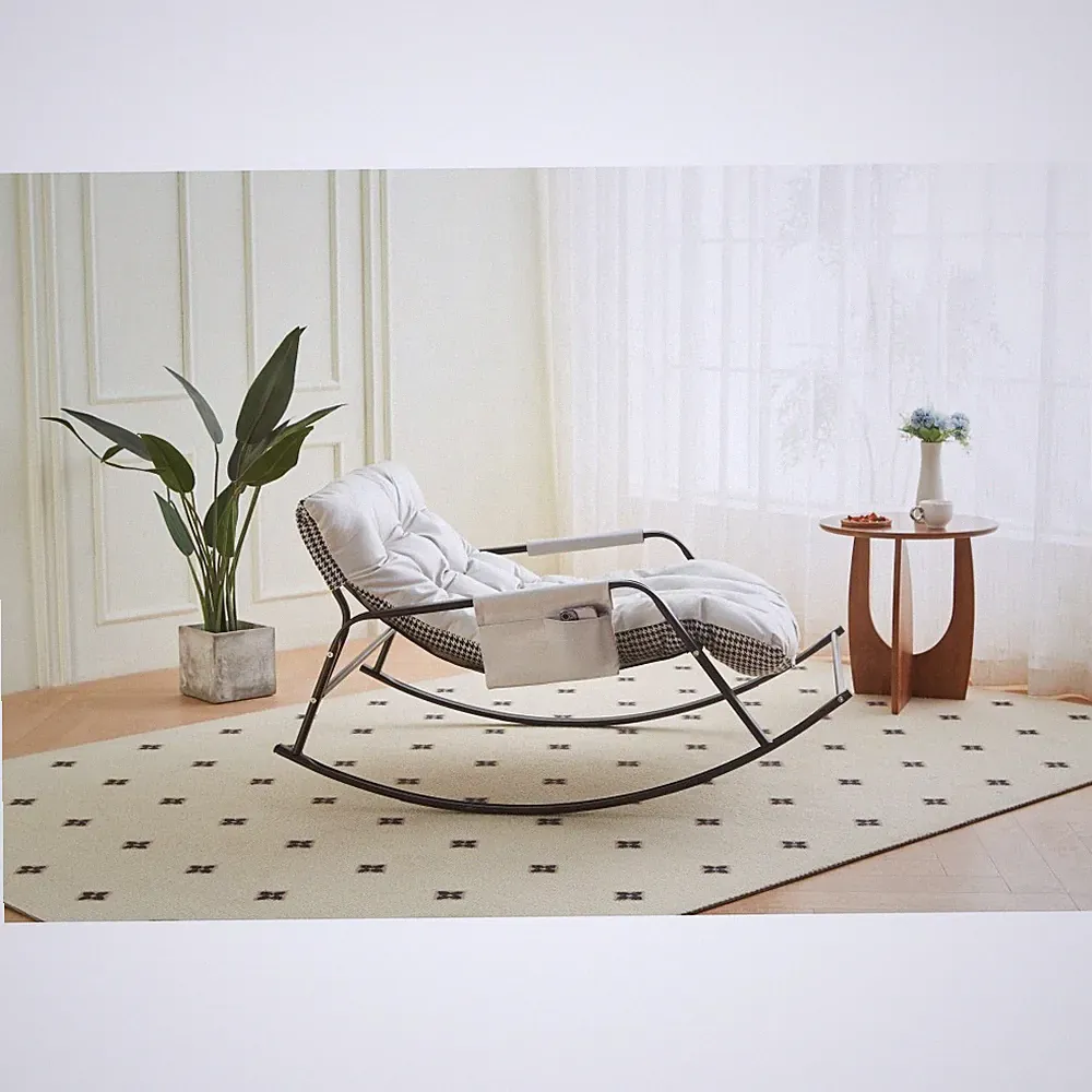Modern Upholstered Gliding Rocking Recliner Accent Chair for Living Room